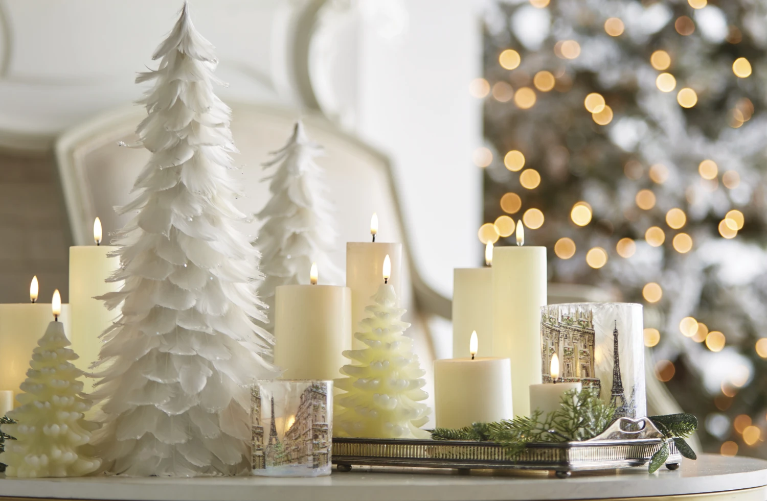 Uyuni 4.25 X 8 Inch Ivory Christmas Tree Candle - Remote Ready 4 Uyuni 4.25 X 8 Inch Ivory Christmas Tree Candle - Remote Ready - Image 2