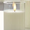 Clear Glass Flameless Candle 3 Inch X 4 Inch Ivory Pillar - Remote Ready 1 Clear Glass Flameless Candle 3 Inch X 4 Inch Ivory Pillar - Remote Ready -Home Decoration Onsale clear 2