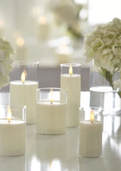 Clear Glass Flameless Candle 2 Inch X 6 Inch Ivory Votive - Remote Ready -Home Decoration Onsale clear glass without remote 5