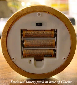 Glass Display Dome Cloche With 20 Suspended LED Fairy Lights 6.5 High -Home Decoration Onsale cloche with battery pack