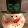 Lighted Crackle Glass Snowman - 8 Inch Electric -Home Decoration Onsale crackle snowman