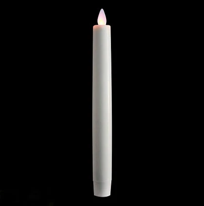 8 Inch Ivory Moving Flame Battery Operated Taper Candle - Timer 5 8 Inch Ivory Moving Flame Battery Operated Taper Candle - Timer - Image 3