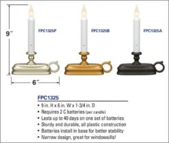 Dual Color Window Candle Amber / Warm White - Aged Bronze -Home Decoration Onsale dimensions window candle
