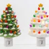 Electric Dolomite Christmas Tree Nightlight - Set Of 2 Green And White -Home Decoration Onsale dolomite night lights main image