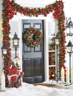 Red Christmas Ball Garland - 4 Feet -Home Decoration Onsale doorway