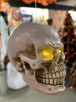 Lighted Hanging Skulls Set Of Six With Remote Control Indoor-Outdoor -Home Decoration Onsale floating skulls 1