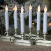 Discount 6 Pack - Warm White / Amber - Traditional Battery Window Candle (Pewter)