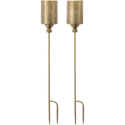 Garden Stake Set Of 2 Assorted Metal - 40 Inch Tall