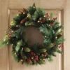 Outdoor Safe Christmas Wreath - Battery Operated Timer - Color Select Warm White Or Multi Color
