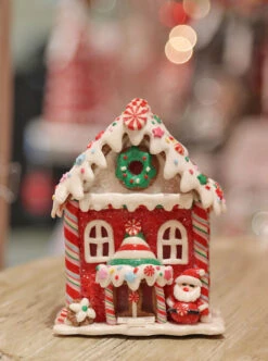 Battery Operated Lighted Clay Dough Gingerbread Houses Set Of 4 Assorted -Home Decoration Onsale gingerbread main 3