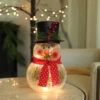 Crackle Glass Snowman Electric - 10 Inch -Home Decoration Onsale glass crackel snowman 1