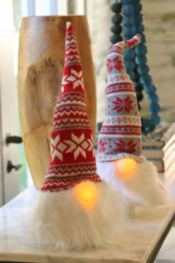 Lighted Christmas Gnomes - Battery Operated 15.75 Inch Tall Set Of 2