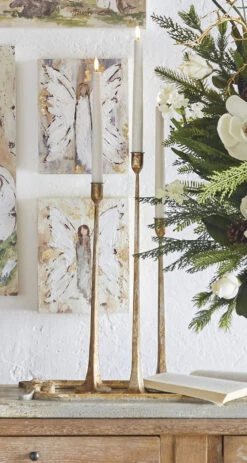 Angel Block Wall Art Set Of 2 - 10 Inch Each - NEW -Home Decoration Onsale gold taper glam