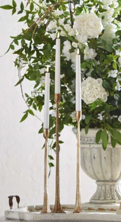 Iron Taper Candlestick Holders - Set Of 3 Gold From RAZ - NEW 2022 -Home Decoration Onsale gold taper holder glam 3