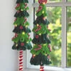 Battery Operated Clay Dough Holiday Tree Set Of 2 -Home Decoration Onsale green claydough trees set