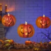 Lighted Hanging Halloween Pumpkins Set Of 3 With Remote Control Indoor-Outdoor -Home Decoration Onsale hanging pumpkins glam