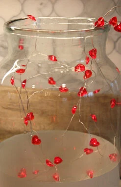 Red Heart String Lights - Set Of 2 With 40 Lights - 6 Hour Timer -Home Decoration Onsale hearts in a glass jar