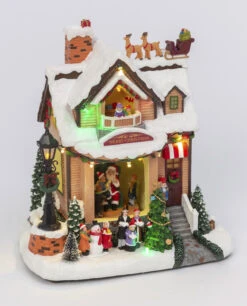 Battery Operated Musical Animated Holiday House With Moving Scene -Home Decoration Onsale holiday house