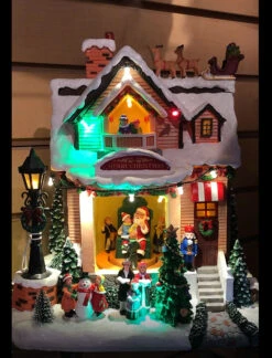 Battery Operated Musical Animated Holiday House With Moving Scene