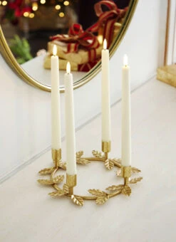 Holly Leaf Taper Candle Holder - From RAZ - NEW 2023