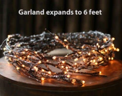6 Foot Electric Lighted Iced Willow Garland - 48 Lights -Home Decoration Onsale ice garland main