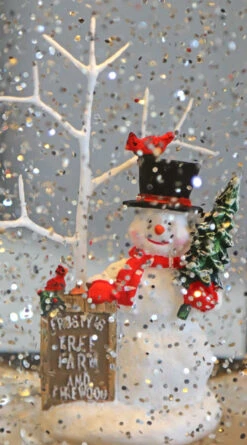 8.75 Inch Frosty's Tree Farm Musical Lighted Water Lantern - New 2020 -Home Decoration Onsale inside frosty tree farm