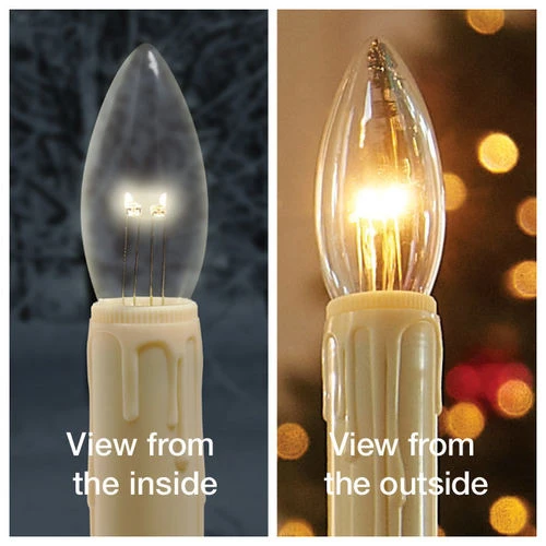 Ultra Bright Adjustable LED Cordless Window Candle Dual Sided Bulb - Timer - Brass Finish 6 Ultra Bright Adjustable LED Cordless Window Candle Dual Sided Bulb - Timer - Brass Finish - Image 4