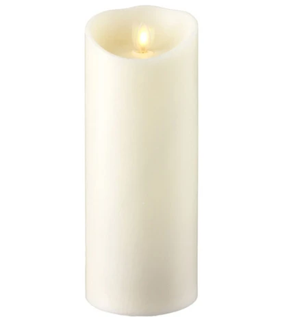 Moving Flame Candle 3.5 X 9 Ivory - Timer - Remote Ready