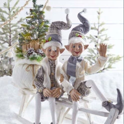 21 Inch Lighted Cozy Knit Sweater Gift Bag With Tree - Battery Operated -Home Decoration Onsale lighted tree with elfs