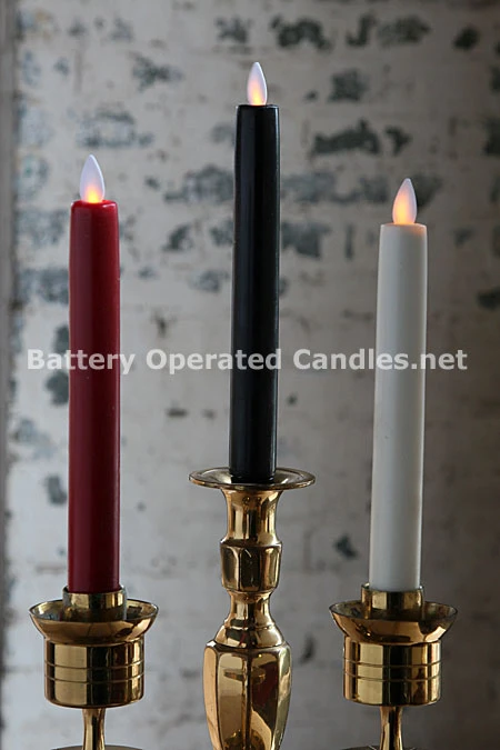 8 Inch Ivory Moving Flame Battery Operated Taper Candle - Timer 4 8 Inch Ivory Moving Flame Battery Operated Taper Candle - Timer - Image 2