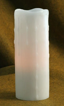 Unscented White Flameless Melted Look Drip Candle 3x8 With Dual Timer