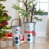 Set Of 2 Nesting Galvanized Snowmen Buckets With Handles 16 -18 Inch 2 Set Of 2 Nesting Galvanized Snowmen Buckets With Handles 16 -18 Inch -Home Decoration Onsale mel snowmen buckets