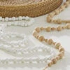 White Wooden Bead Garland 6 Foot - New From RAZ -Home Decoration Onsale natural20and20white20wood20beads20glam202