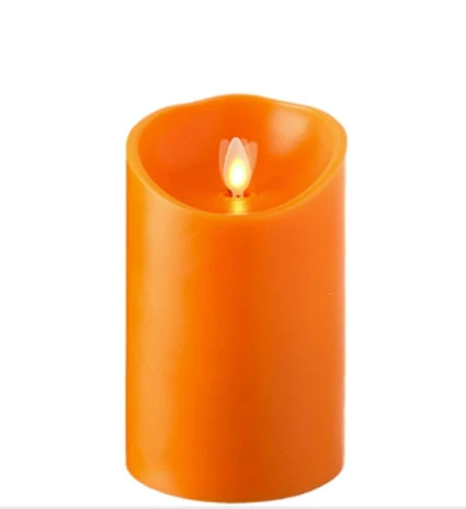 Moving Flame Orange Candle Battery Operated 3.5 X 7 With Timer 3 Moving Flame Orange Candle Battery Operated 3.5 X 7 With Timer