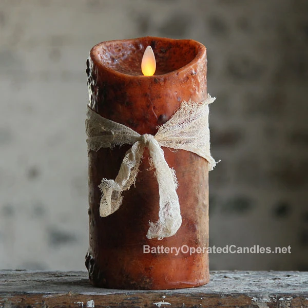 Moving Flame Primitive Rustic Orange Candle Battery Operated 3.5 X 7 - Timer - Remote Ready 3 Moving Flame Primitive Rustic Orange Candle Battery Operated 3.5 X 7 - Timer - Remote Ready
