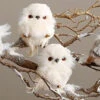 White Owl Ornaments Set Of 2 Assorted - 4 Inch 1 White Owl Ornaments Set Of 2 Assorted - 4 Inch -Home Decoration Onsale owls on branch main