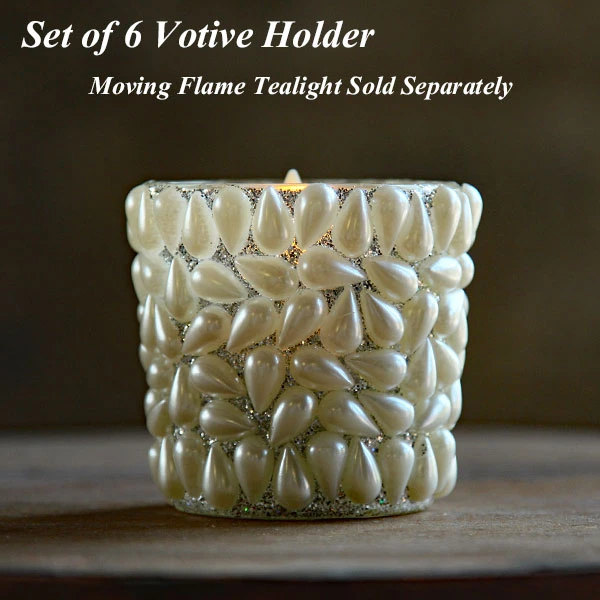 Pearl Votive Holder - 2.5 Inch Set Of 6 3 Pearl Votive Holder - 2.5 Inch Set Of 6