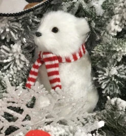 Polar Bear With Scarf Ornaments Set Of 2 - 5.25 Inch -Home Decoration Onsale polar bear in three 2
