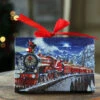 6 Inch Santa Express Lighted Print Ornament With Easel Back 2 6 Inch Santa Express Lighted Print Ornament With Easel Back -Home Decoration Onsale polar express print tableto