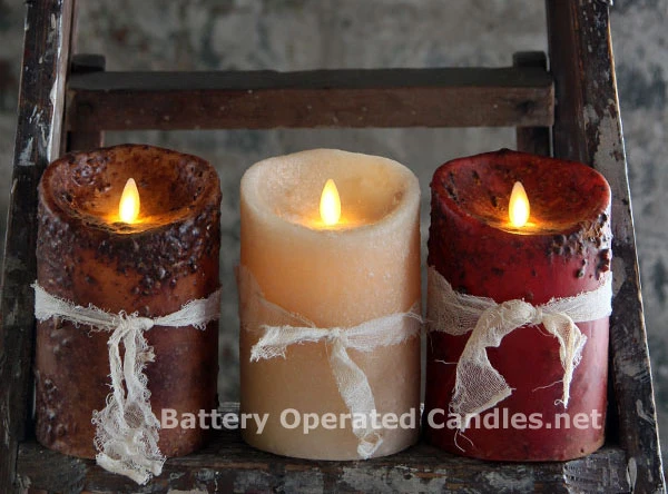 Moving Flame Primitive Brown Candle Battery Operated 3.5 X 5 - Timer - Remote Ready 5 Moving Flame Primitive Brown Candle Battery Operated 3.5 X 5 - Timer - Remote Ready - Image 3