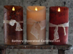 Moving Flame Primitive Brown Candle Battery Operated 3.5 X 7 - Timer - Remote Ready 9 Moving Flame Primitive Brown Candle Battery Operated 3.5 X 7 - Timer - Remote Ready -Home Decoration Onsale primitive luminara 7 inch 3