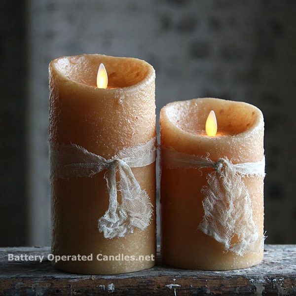 Moving Flame Primitive Oatmeal Candle Battery Operated 3.5 X 5 - Timer - Remote Ready 4 Moving Flame Primitive Oatmeal Candle Battery Operated 3.5 X 5 - Timer - Remote Ready - Image 2