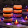 Set Of 2 Flameless Halloween Candles - 3 X 5 Inch -Home Decoration Onsale pumpkin pillars main image 1
