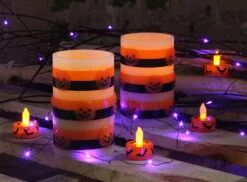Set Of 2 Flameless Halloween Candles - 3 X 5 Inch
