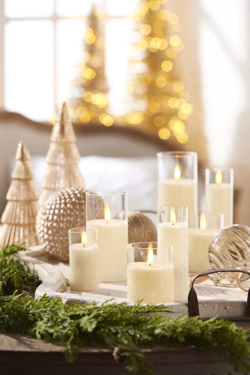 Clear Glass Flameless Candle 3.5 Inch X 5 Inch Ivory Pillar - Remote Ready 6 Clear Glass Flameless Candle 3.5 Inch X 5 Inch Ivory Pillar - Remote Ready - Image 4