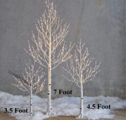 4.5 Foot Lighted Birch Tree - Indoor Outdoor - Steady And Twinkle Functions -Home Decoration Onsale raz indoor outdoor birch tr