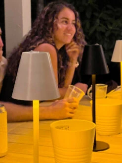 Rechargeable Cordless Table Lamp For Cafe Or Patio Dimmable White Metal Finish -Home Decoration Onsale rechargeable cordless lamp on20table 1