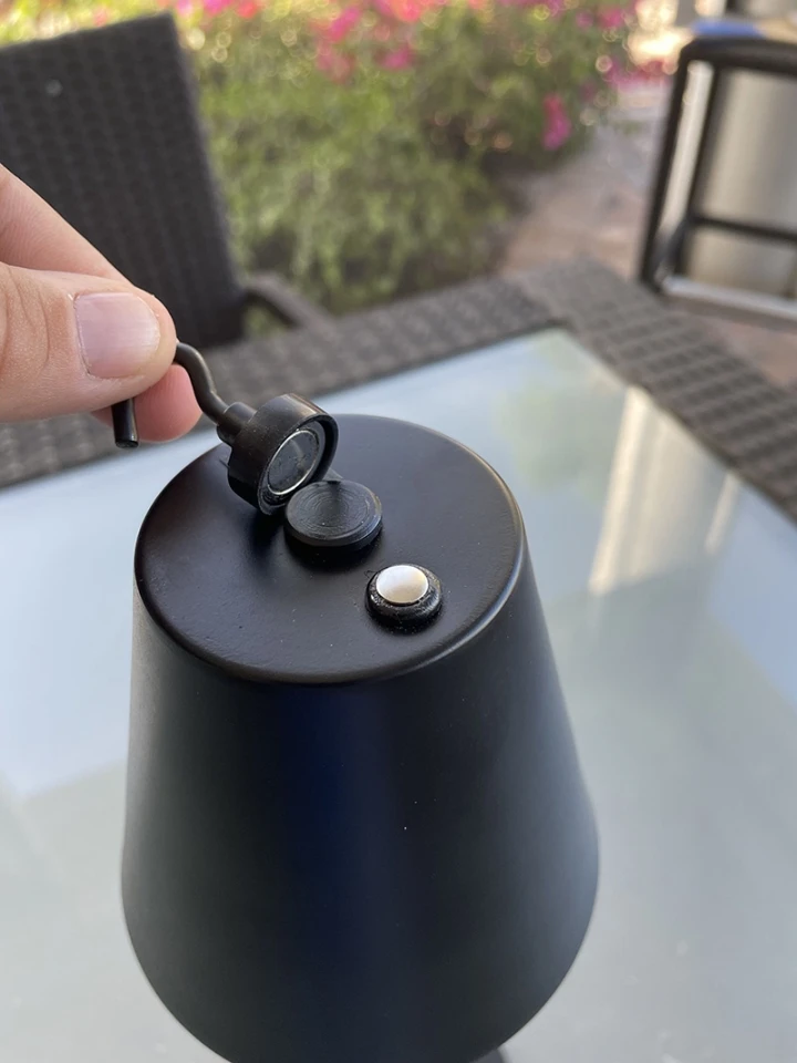 Rechargeable Cordless Table Lamp For Cafe Or Patio Dimmable Black Metal Finish 5 Rechargeable Cordless Table Lamp For Cafe Or Patio Dimmable Black Metal Finish - Image 3