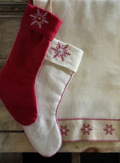 Snowflake Runner With Button Center - 72 Inch Table Runner -Home Decoration Onsale red ivory runner stockings