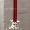 10 Inch Red Moving Flame Battery Operated Taper Candle - Timer